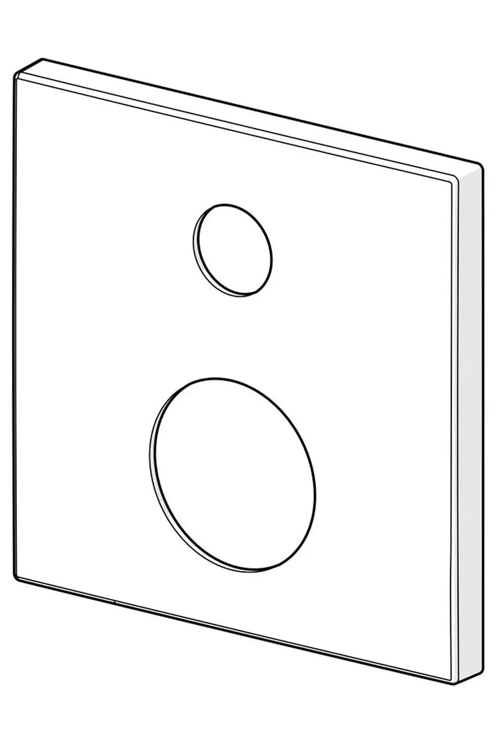 Rosette in quadratischer Form mit zwei Öffnungen, einer größeren und einer kleineren, in einem schlichten Design. Hersteller ist HANSA.